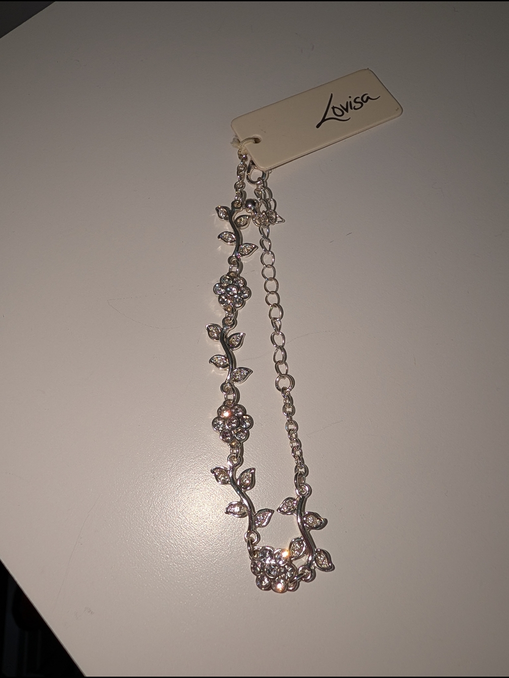 Silver Floral Crystal Bracelet